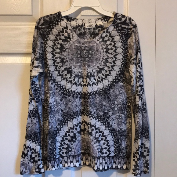 Cato Tops - CATO Gray/Black Dressy Shirt